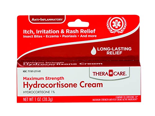 TheraCare Hydrocortisone Cream | Maximum Strength OTC | Itch Irritation and Rash Relief | 1 oz