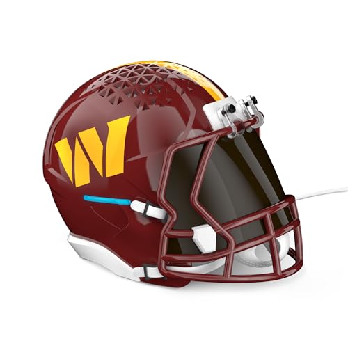 NFL Echo Dot Bundle: Includes Echo Dot | Charcoal and Limited-Edition NFL Helmet Stand | Washington Commanders