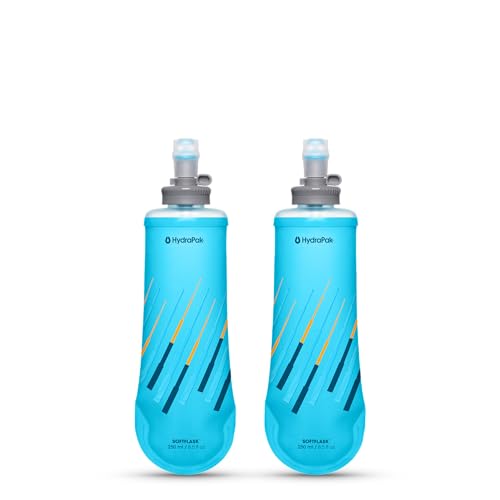 HydraPak SoftFlask 250ml 2-Pack - Collapsible Nutrition Flask - BPA Free, Easy Open Locking Cap, Foldable, Lightweight