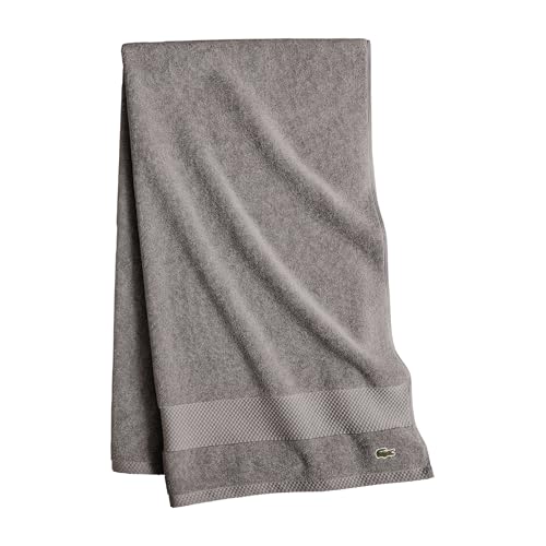 Lacoste Heritage 100% Supima Cotton Bath Sheet, Meteorite, 35" x 70" – Highly Absorbent & Quick Drying, Premium Super Soft Bath Towel, Bathroom Essential, Gift for All Occasions, Machine Washable