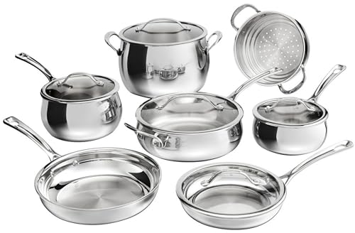 Cuisinart 12-Piece PureClad™ Triple-Ply Stainless Steel Cookware Set, PCT-12