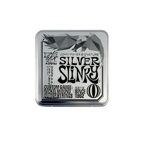 Ernie Ball John Mayer Silver Slinky Nickel Wound Electric Guitar Strings 3-Pack Tin - 10.5-47 Gauge