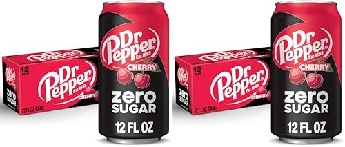 Dr Pepper Cherry Zero Sugar Soda, 12 fl. oz. Cans, 12 Pack (Pack of 2)