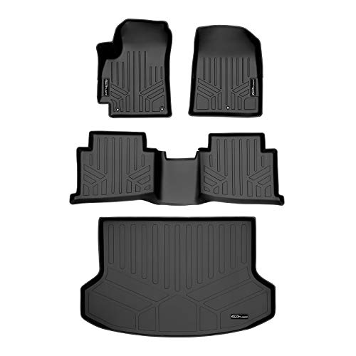 SMARTLINER Custom Fit Floor Mats & Cargo Liner Behind 2nd Row in Upper Position Compatible with 2021-2023 Kia Seltos