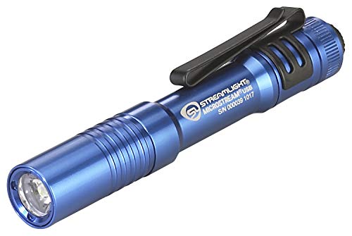 Streamlight 66603 MicroStream USB 250-Lumen 1150-Candela EDC Ultra-Compact LED Flashlight with Rechargeable Battery, Clear Retail Packaging, Blue