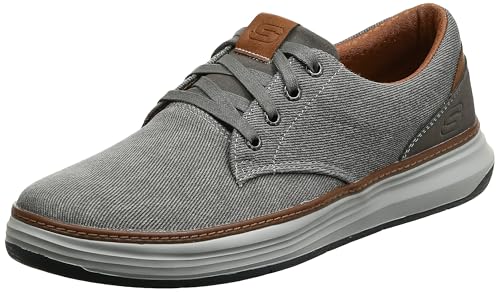 Skechers Men's Moreno Canvas Oxford Shoe, Beige, 11 US
