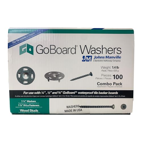 GOBOARD Washer/Fastener Combo Wood Studs – 1 1/4WASHERS & 1 5/8 HI-LO Fasteners Combo Box (100 WASHERS & Fasteners/Box)