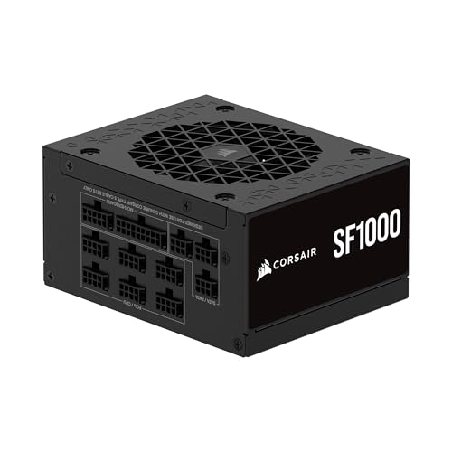 CORSAIR SF1000 (2024) Fully Modular SFX Low Noise 80 Plus Platinum Power Supply – ATX 3.1 Compliant – PCIe 5.1 Ready – Small Form Factor – SFX-to-ATX Bracket Included – Black