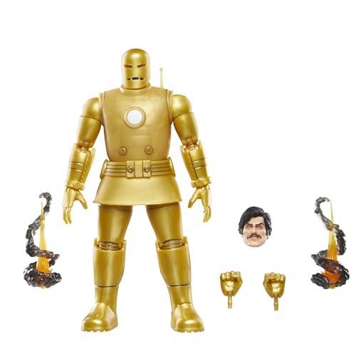 Marvel Legends Series Iron Man (Model 01 - Gold), Iron Man Comics Collectible 6-Inch Action Figure, Retro-Inspired Blister Card