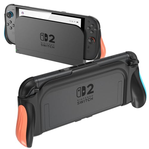 JUSPRO Dockable Grip Case for Nintendo Switch 2, Ergonomic Handheld Protective Cover Accessories with Quick-Release Joy-Con Design