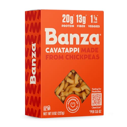 Banza Cavatappi Pasta from Chickpeas - Gluten Free, High Protein, and Lower Carb Protein Cavatappi Chickpea Pasta - 8oz