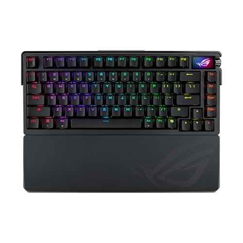ASUS ROG Azoth Extreme Wireless Mechanical Gaming Keyboard – 75% TKL, ROG NX Storm Clicky Switches, PBT Keycaps, Aluminum Chassis, Carbon Fiber, Gasket Mount, Color OLED Screen, PC/Mac Support - Black