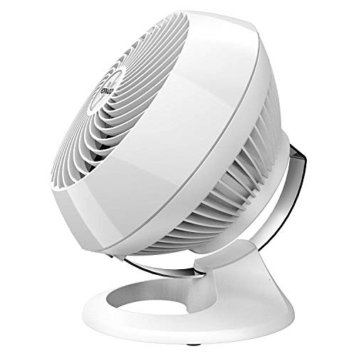 Vornado 560 Medium Air Circulator Floor Fan, 4-Speed, Quiet Fan for Bedroom, Office, Dorm Room, with Chrome Glide Bar Adjustable Tilt, Electric Cooling Fan, White
