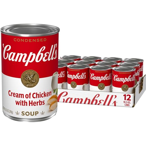 Campbell's Condensed Cream of Chicken Soup With Herbs, 10.5 oz Can (12 Pack)