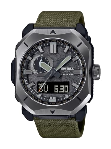 Casio PRW-6900 Series | Men’s Digital Analog Watch | Green | 100M WR | Solar Powered | Multi-Band 6 | Digital Compass | Altimeter | Barometer | Thermometer | World Time | Countdown Timer | 5 Alarms