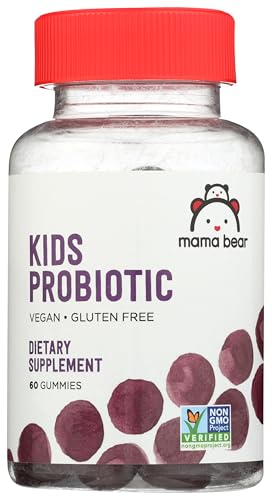 Amazon Brand - Mama Bear Vegan Probiotic, Berry, 60 Gummies, 1 Billion CFU per Gummy