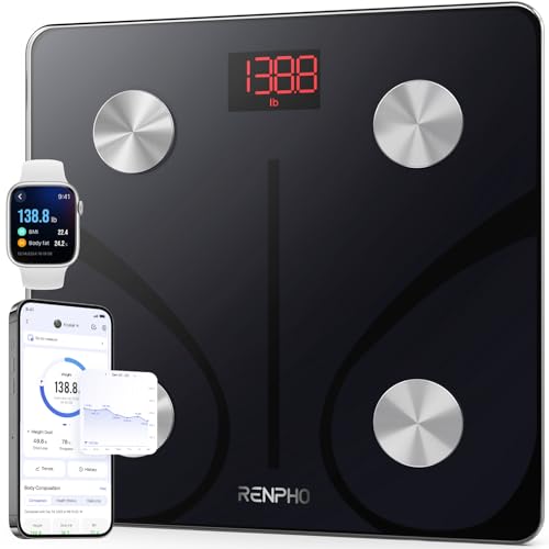 RENPHO Smart Scale for Body Weight, FSA&HSA Eligible, Bathroom Digital Scale with BMI, Body Fat, Bluetooth Fitness Equipment Sync with Apps, Accurate for Weight Loss, Home Use, 400 lbs - Elis 1
