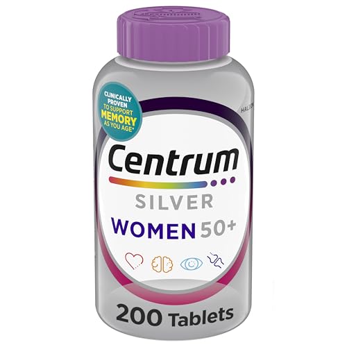 Centrum Silver Women's Multivitamin for Women 50 Plus, Multivitamin/Multimineral Supplement with Vitamin D3, B Vitamins, Non-GMO Ingredients, Supports Memory and Cognition in Older Adults - 200 Ct
