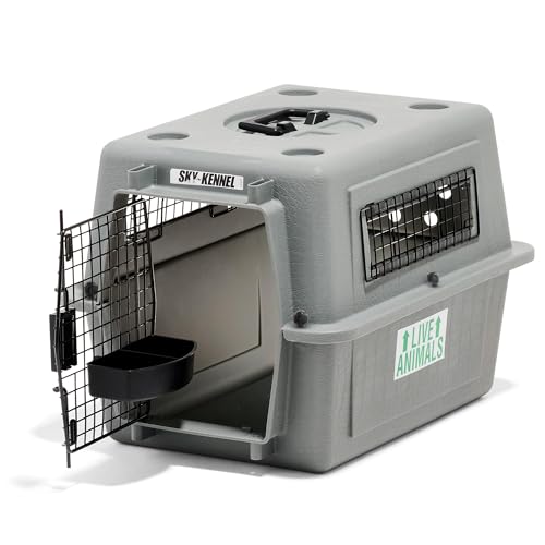 Petmate Sky Kennel For Air and Travel Airline Compliant Dog Crate for Smaller Dog Breeds or Pets up to 15 lbs, Heavy Duty Dog Kennel, Made in the USA- 21" L