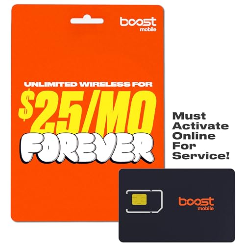 Boost Mobile SIM Kit | $25/mo Forever Unlimited Plan with Auto-Pay | Unlimited Talk, Text & Data | First Month Included with Purchase | US Phones Only