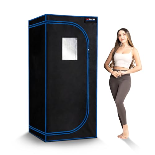 TopMaster Foldable Sauna Infrared, Portable Sauna for Home, Sauna Tent Sauna Box, Indoor Portable Sauna, Zip Up Sauna Room with 1300W Power, Max 140°F Sauna, Black