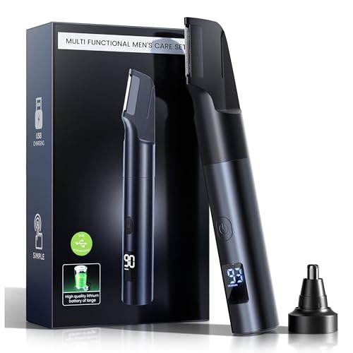 NUBACK Pubic Hair Trimmer for Men, Waterproof Men Grooming Kit with LED Display, Electric Body Hair Trimmer for Men, No-Nick Groin & Ball Shaver with Adjustable Guide Comb, USB Rechargeable
