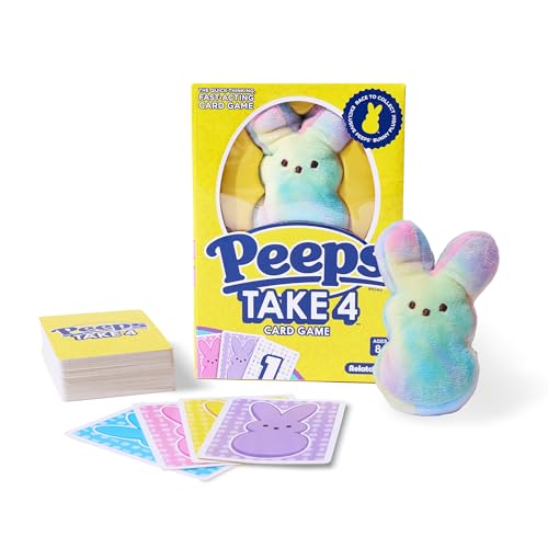 Peeps® Take 4 by Relatable – Fast, Cute Family Card Game with Exclusive Peeps® Bunny Plush, Fun Easter Game for Kids Ages 8+, Family Game Night, and Easter Basket Stuffers