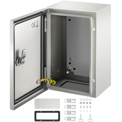 VEVOR NEMA Steel Enclosure, 12" x 8" x 6" NEMA 4X Steel Electrical Box,IP66 Waterproof & Dustproof,Outdoor/Indoor Electrical Junction Box,with Mounting Plate