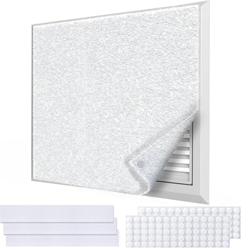 Demiwise Air Vent Filters,12"x120"Cut to Fit Air Filter Material (60+Filters),MERV 8 Electrostatic Air Vent Filter for Home Floor, Grilles, Ceiling, HVAC Furnace Vents, With 48PCs Adhesive Hook Tape