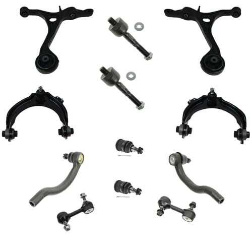 TRQ Front Steering & Suspension Kit Ball Joint Control Arm Control Arm with Ball Joint Sway Bar Stabilizer Link Tie Rod Compatible with 2003-2007 Honda Accord