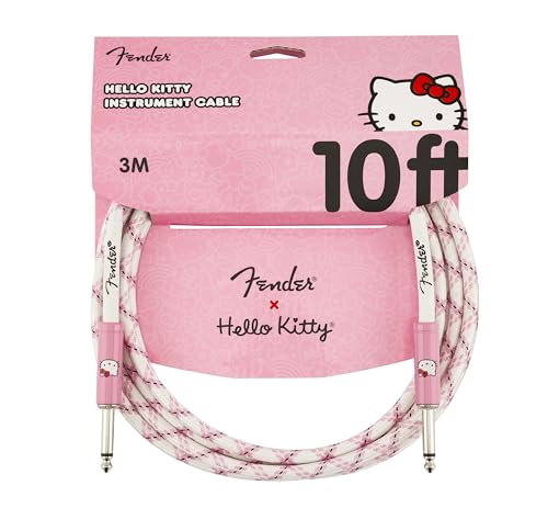 Fender x Hello Kitty White/Pink Woven Cable, 10'