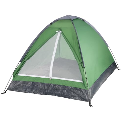 2 Person Camping Tent with Rain Fly and Carrying Bag - Lightweight Outdoor Tent for Backpacking, Hiking, or Beach Use by Wakeman Outdoors (Green)