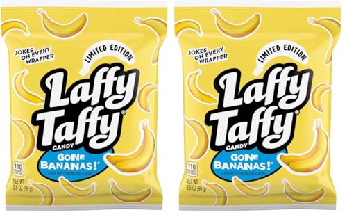 Laffy Taffy Mini Bar Bag,Banana,Chewy Taffy Candy,3.5 oz,(Pack of 2)