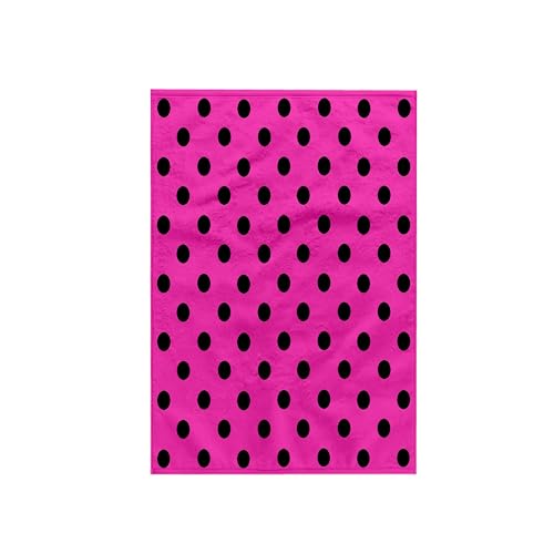 3D Rose TWL_24705_1 Hot Pink and Black Polka Dot Print, 15" x 22"