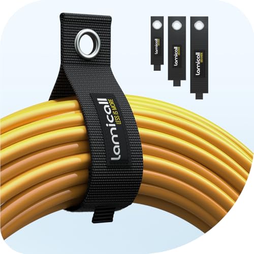 Lamicall Heavy-Duty Extension Cord Storage Straps - 3Pack Garage Storage Organizer, Durable Nylon Cord Holder Straps for Workshop RV Shed, 3 Sizes (10", 14", 18") for Tools Organization, Gifts for Men