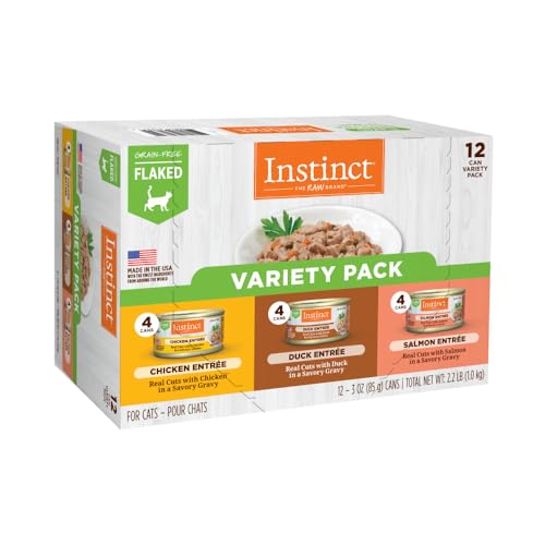 Instinct Flaked Entrée Wet Canned Cat Food - Variety Pack, 3 Ounce (Pack of 12)