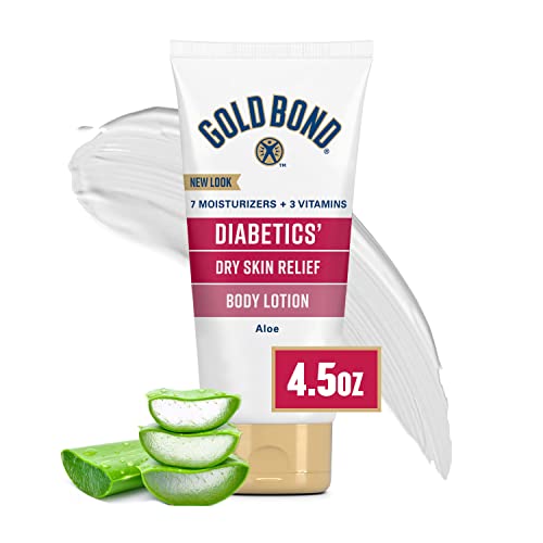 Gold Bond Diabetic Body Lotion, Dry Skin Relief with Vitamin E & Aloe to Soothe & Moisturize Flaky, Rough Skin, 4.5 oz