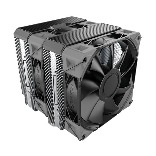 MONTECH NX600 Dual-Tower CPU Air Cooler with 6 Heatpipes & Premium Top Cover | 28mm E28 PWM Premium Fan | Soldered Copper Base | Superior Heat Dissipation | All Intel & AMD Socket Support | Black