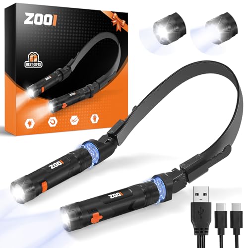 ZOOI Neck Light, Gifts for Men, Neck Flashlight Lamp, Dad Gifts for Boyfriend Husband, Fathers Day Mens Gifts for Him Dad, Gift for Men Who Have Everything, Cool Gadgets Stuff for Camping, Fishing