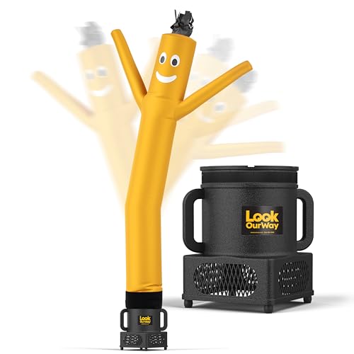 LookOurWay Air Dancers Wacky Waving Inflatable Tube Guy - 7ft Tall Inflatable Advertising Waving Dancing Man with Sky Dancer Blower - Yellow