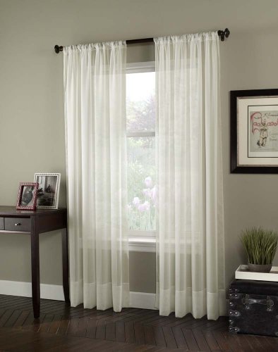 Curtainworks Soho Voile Sheer Curtain Panel, 59 by 84", Oyster