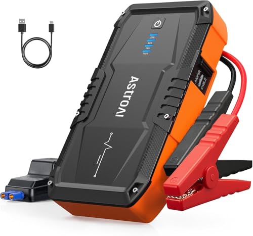 AstroAI S8 Car Battery Jump Starter 1500A – Portable 12V Lithium Jump Box with 3 Mode Flashlight, Power Bank & Smart Jumper Cables - for 6.0L Gas and 3.0L Diesel Engines