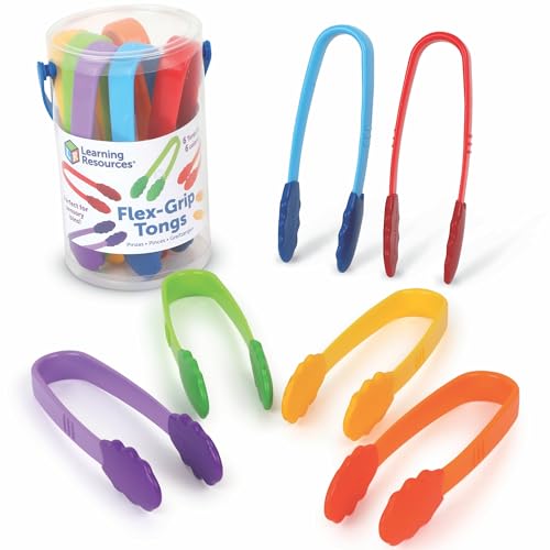 Learning Resources Flex-Grip Tongs - Kids Tweezers, Montessori Grabber Tool, Fine Motor Skills, Sensory Bin Tools, Preschool Classroom Must Haves, Teacher Supplies, Gifts for Boys and Girls