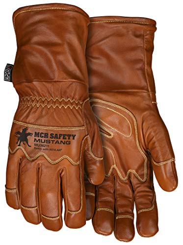 MCR Safety - Mustang Utility Leather Work Gloves Goatskin (MU36211M), Factory, Medium
