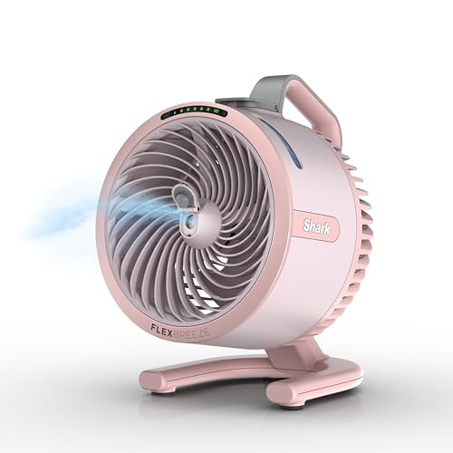 All-New Shark FlexBreeze HydroGo Pro Fan - Powerful, portable fan, indoor & outdoor, dry-touch evaporative mist. Corded & cordless, 5 speeds, extended battery runtime, Peony, FA056PK (2026 Release)