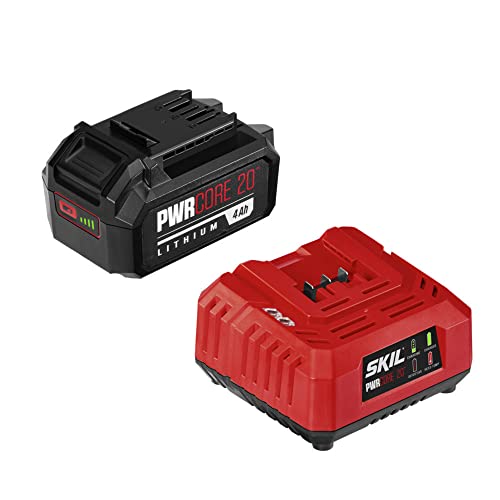 SKIL PWR CORE 20 20V Battery and Charger Starter Kit, Includes 4.0 Ah Battery and Standard Charger-CB5196B-11