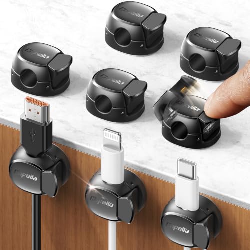 8-Pack Cable Clips, Dorm Room Essentials, Quick-Lock Cord Organizer, Cord Holder for Nightstand, Home Office Desk Accessories for Men Women, College Dorm Decor, Cubicle Accessories, School Supplies