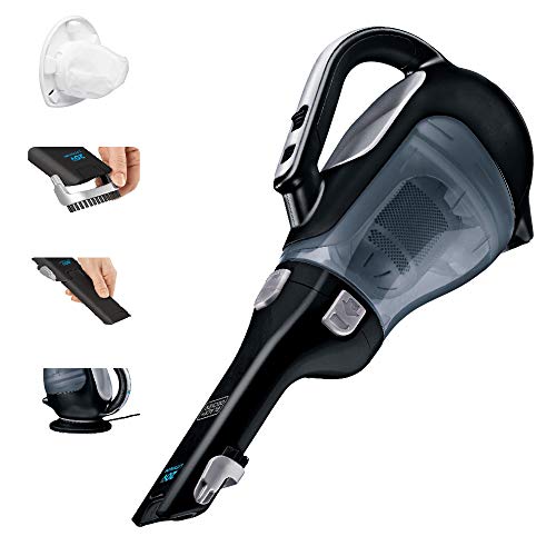 BLACK+DECKER dustbuster 20V Hand Vacuum Cordless Rechargeable, Car Vacuum Portable, Powerful Suction AdvancedClean Hand Vac with Extendible Crevice Tool, Flip-Up Brush and Charging Base (BDH2000L)