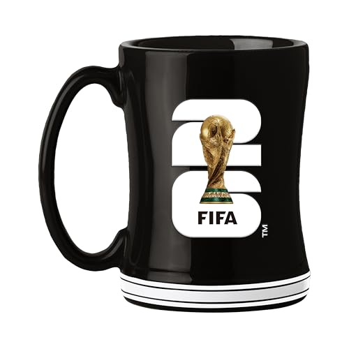 HONAV Soccer FIFA World Cup 2026 14oz Sculpted Relief Mug – Bold Ceramic Coffee Cup With Raised Design – Great Gift For Soccer Fans & Collectors