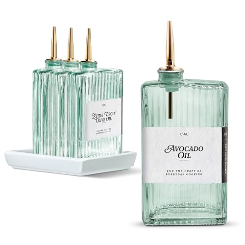 COOK WITH COLOR Glass Oil Dispenser Bottle, 4 Pack